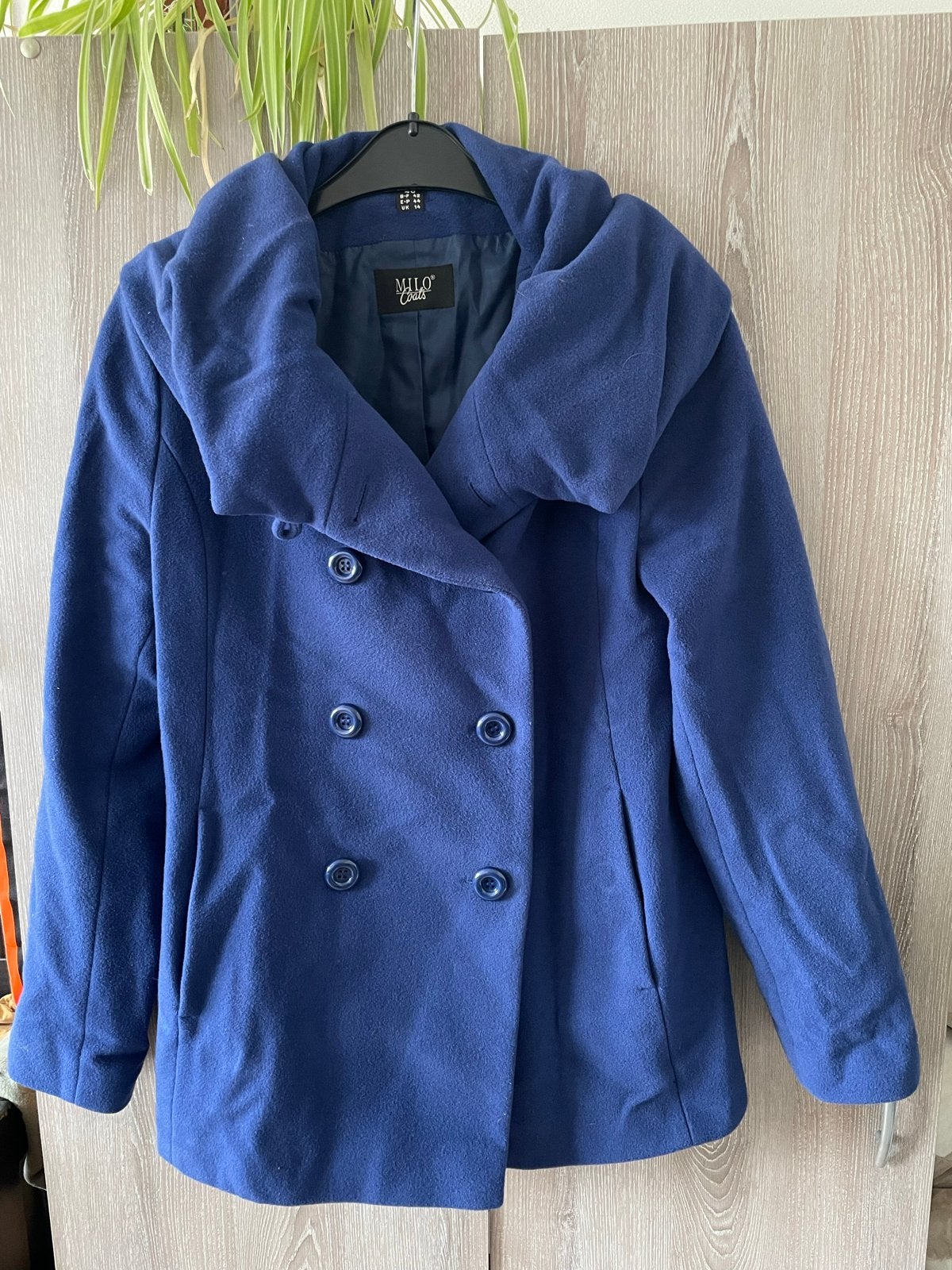 Milo Coats Blauwe Wollen Jas Maat 40, Ophalen of Verzenden, Zo goed als nieuw, Maat 38/40 (M), Blauw