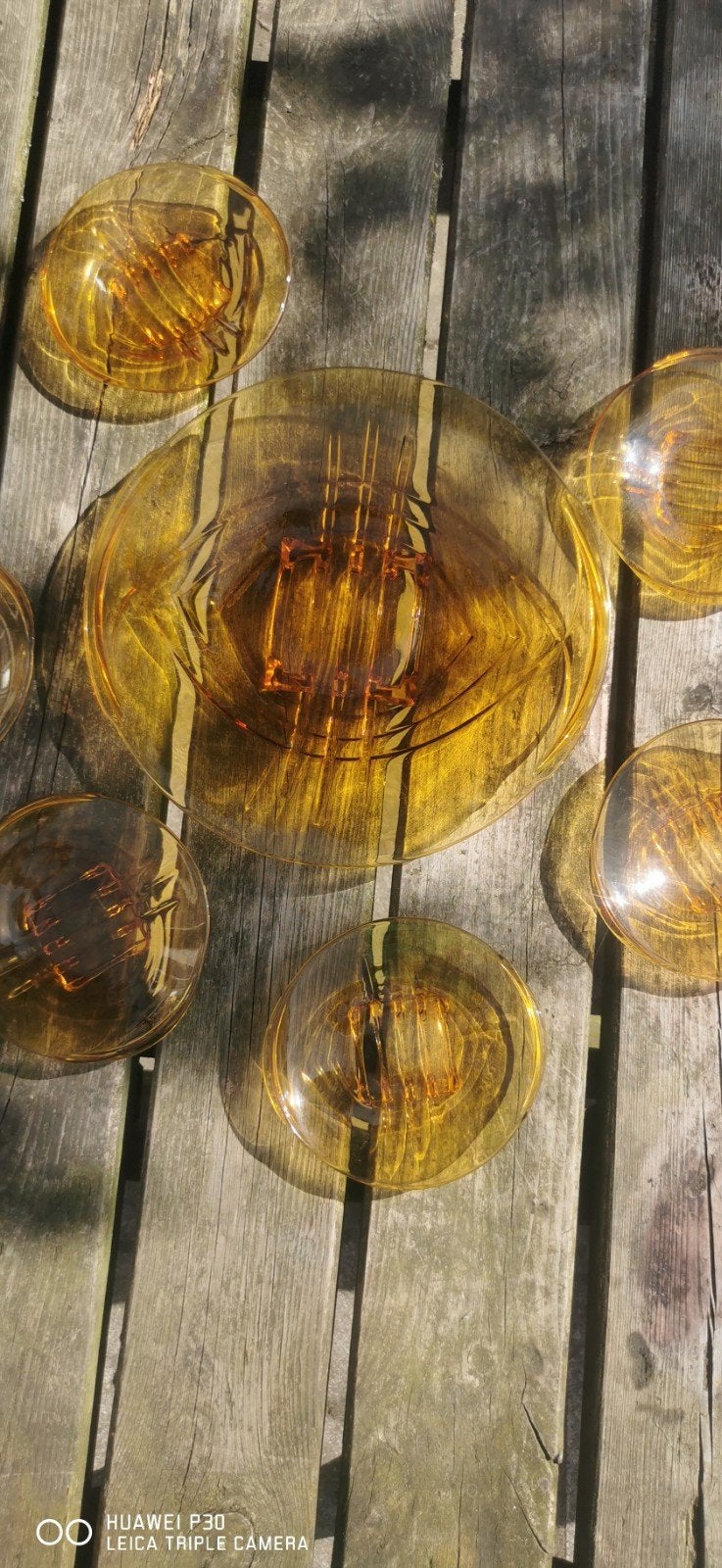 Carl Stolzle amber Art Deco Persglas set, Ophalen of Verzenden