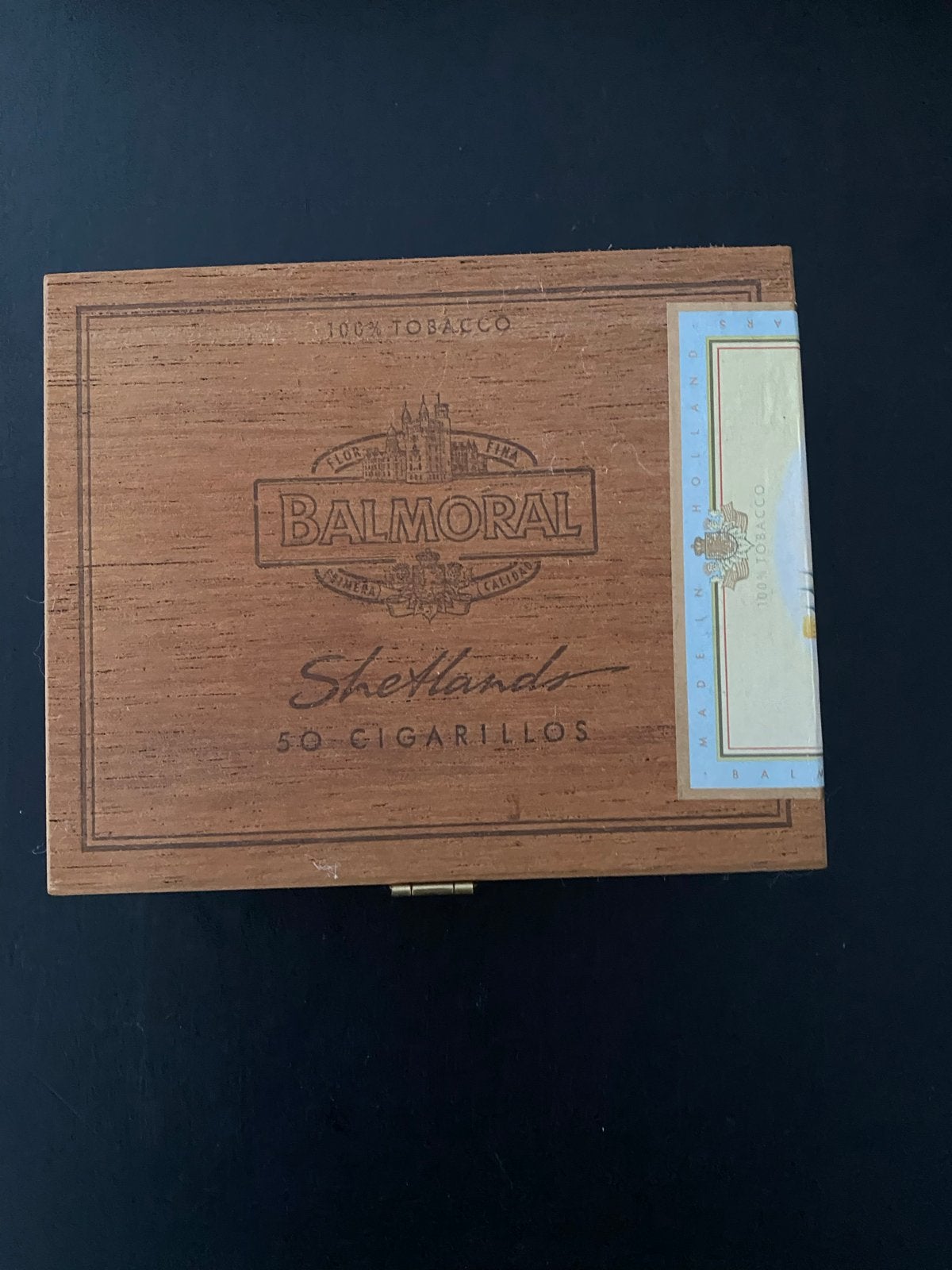Lege Balmoral Sherlands sigarenkist - 50 Cigarillos, Ophalen of Verzenden, Gebruikt, Tabaksdoos of Verpakking