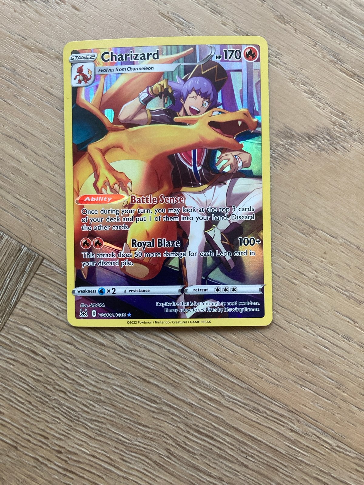 Charizard Pokémonkaart - Full Art Trainer Gallery, Ophalen, Nieuw, Losse kaart, Foil