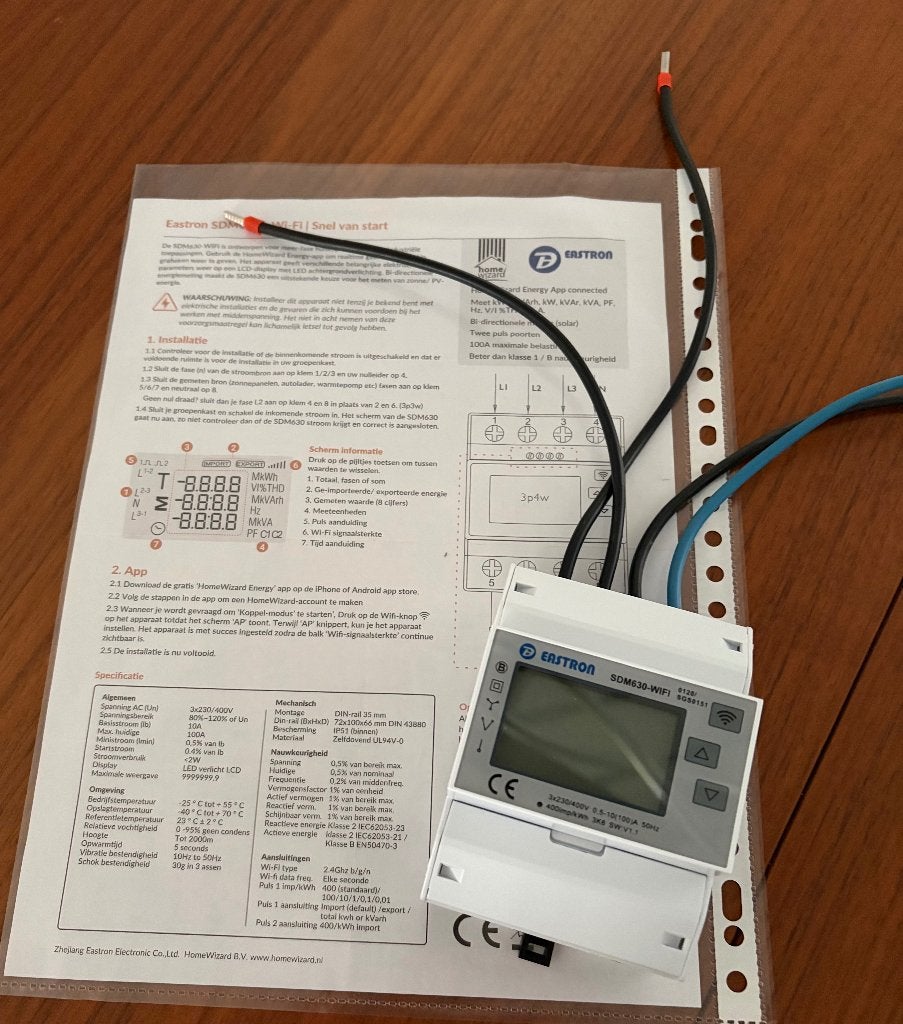 Eastron SDM630 WIFI energie/ KwH meter, Ophalen of Verzenden, Zo goed als nieuw, Overige typen