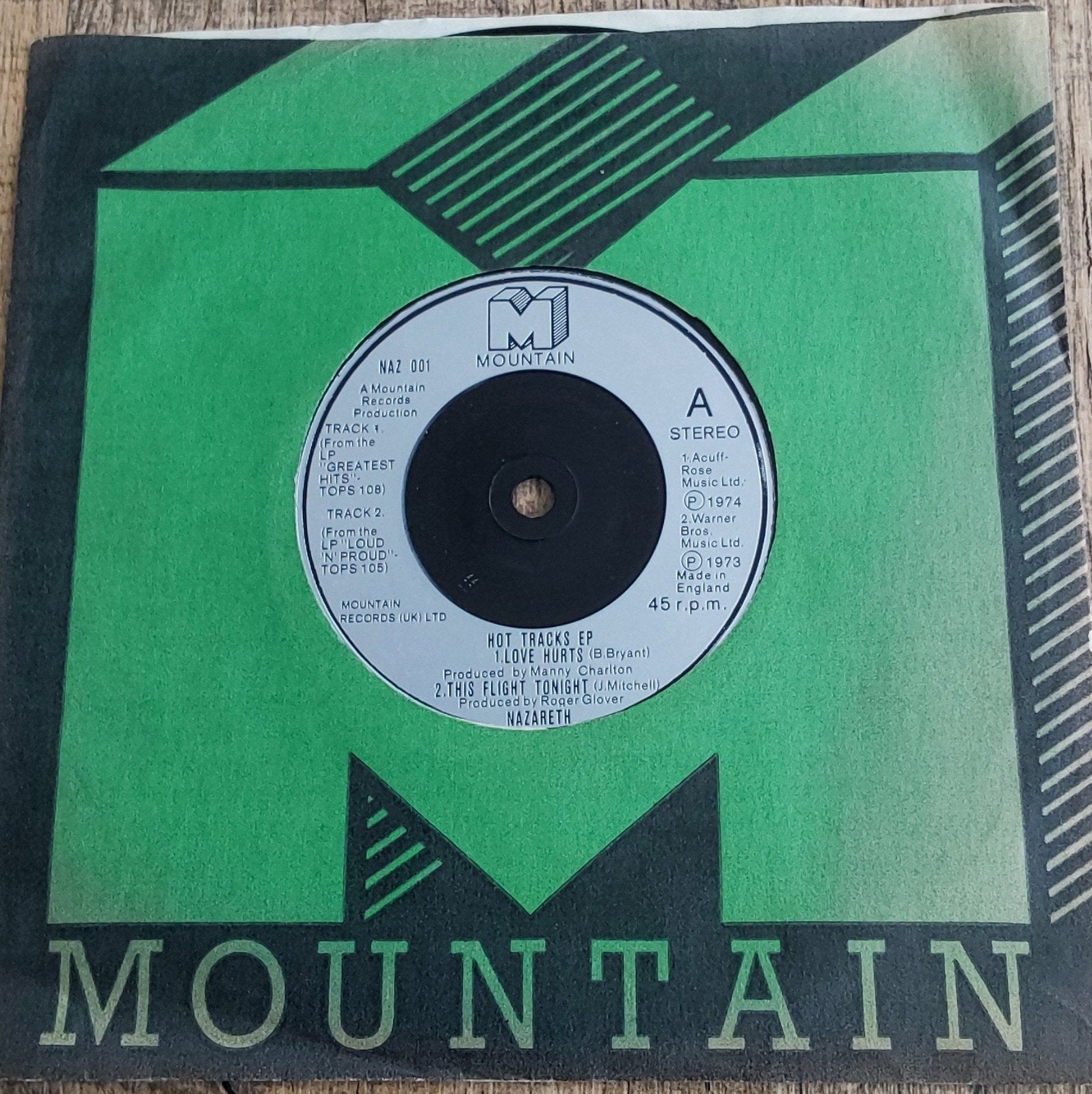 Nazareth - Hot Tracks EP (Love Hurts) - 7 inch vinyl, Ophalen, Gebruikt, 7 inch, EP