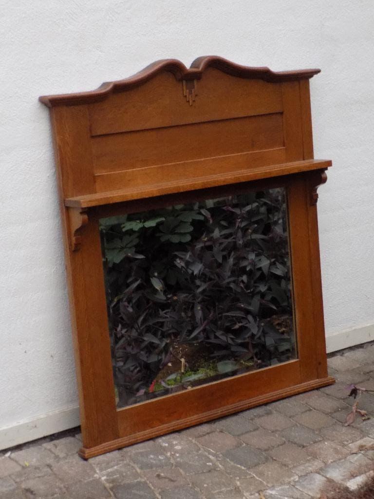 Spiegel xxl jugendstil art nouveau facet schoorsteen vintage, Ophalen, Gebruikt, 125 cm of meer, Minder dan 100 cm