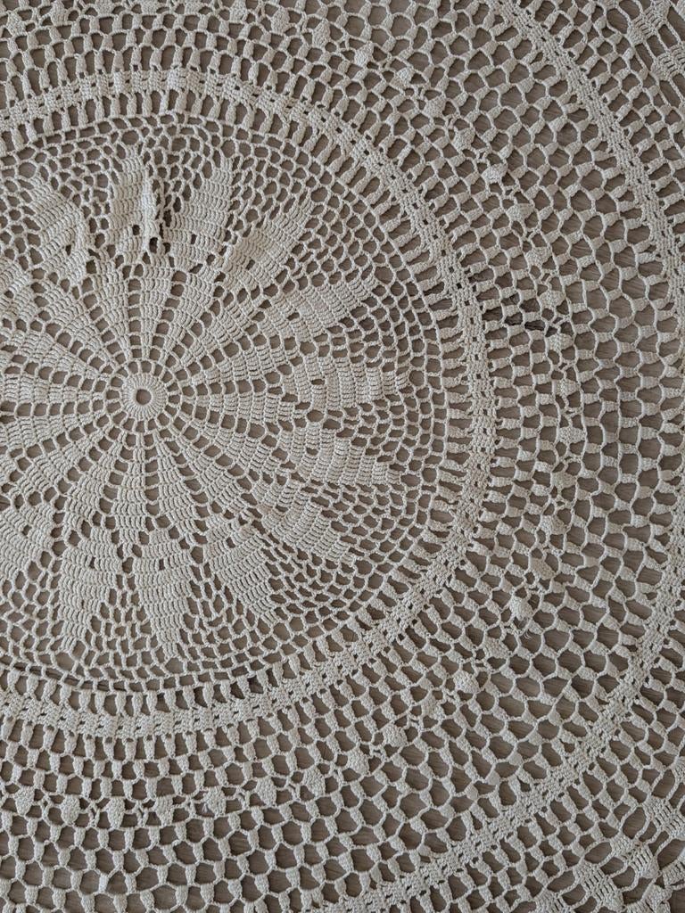 Vintage Gehaakt Tafelkleed - Rond, 120 cm Doorsnede, Ophalen, Zo goed als nieuw, Rond, Binnen