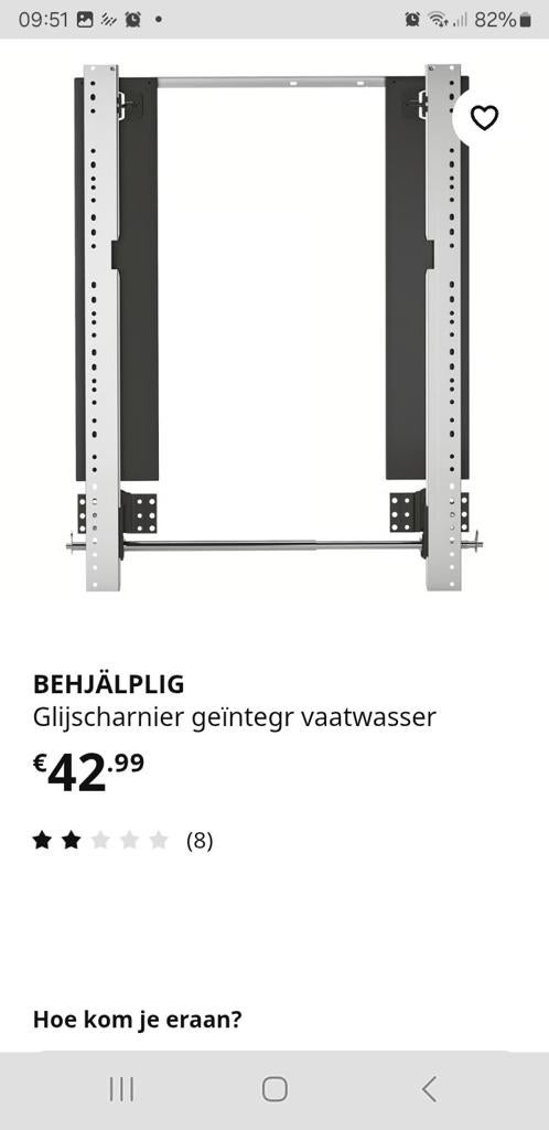 Glijscharnier geïntegreerde vaatwasser, Witgoed en Apparatuur, Vaatwasmachines, Ophalen of Verzenden, Inbouw, Minder dan 85 cm
