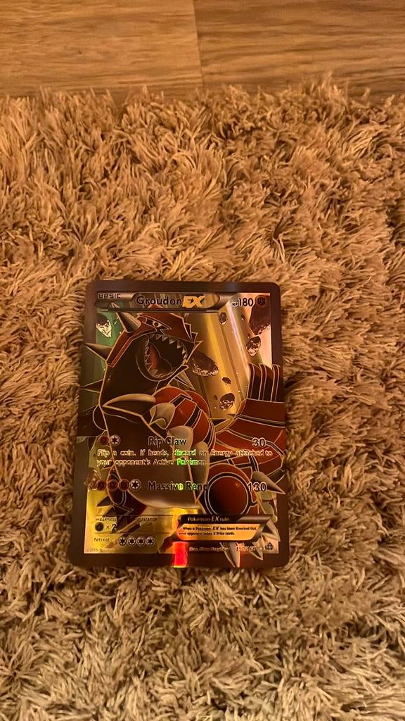 Groudon EX, Verzenden, Zo goed als nieuw, Losse kaart, Foil