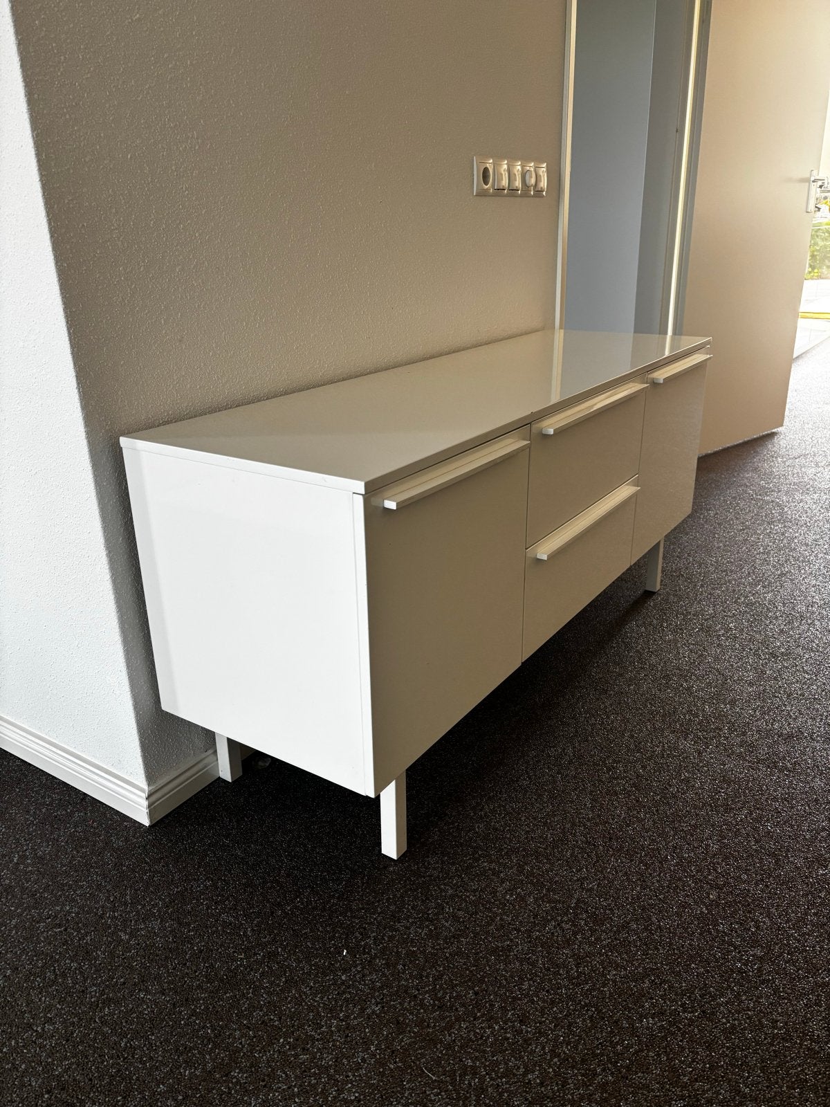 IKEA BESTÅ Dressoir Wit - 180 cm met Lades en Deuren, Ophalen, Kunststof, Gebruikt, 150 tot 200 cm