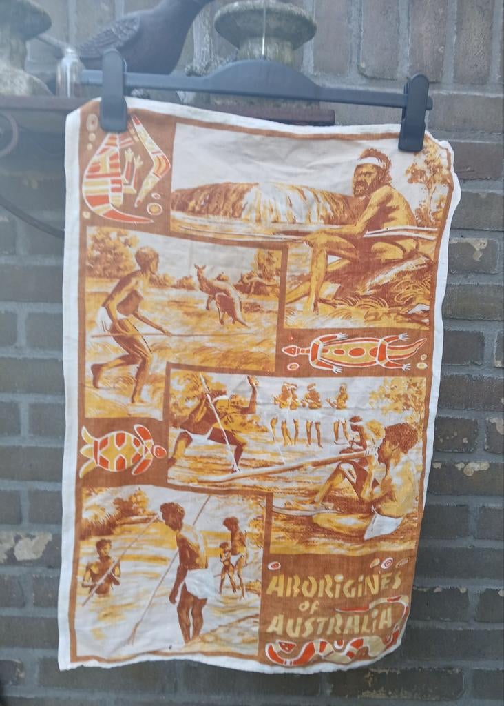 Vintage doek Aboriginal, Antiek en Kunst, Kunst | Niet-Westerse kunst, Ophalen of Verzenden