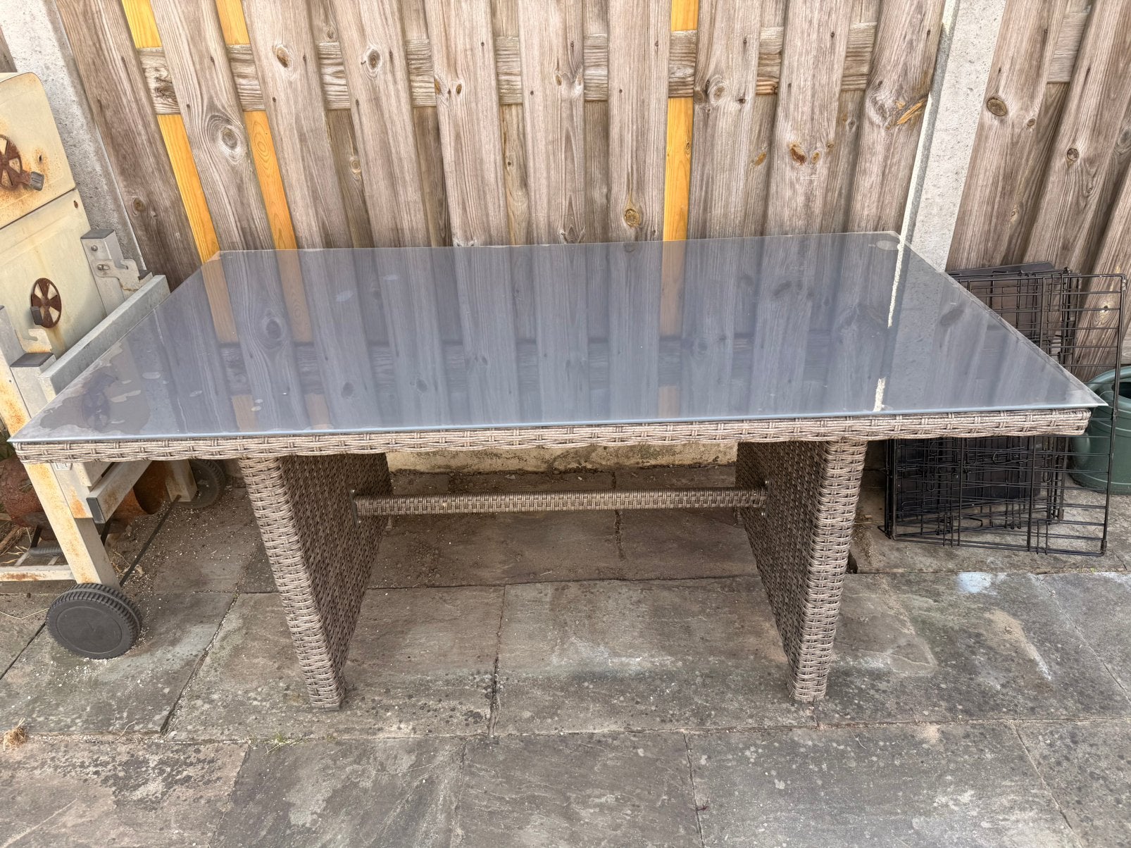 Tuintafel, Tuin en Terras, Tuintafels, Ophalen, Gebruikt, Rechthoekig, Wicker