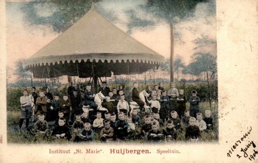 Huijbergen Instituut St. Marie - Speeltuin # 468, Ophalen of Verzenden, Voor 1920, Gelopen, Noord-Brabant