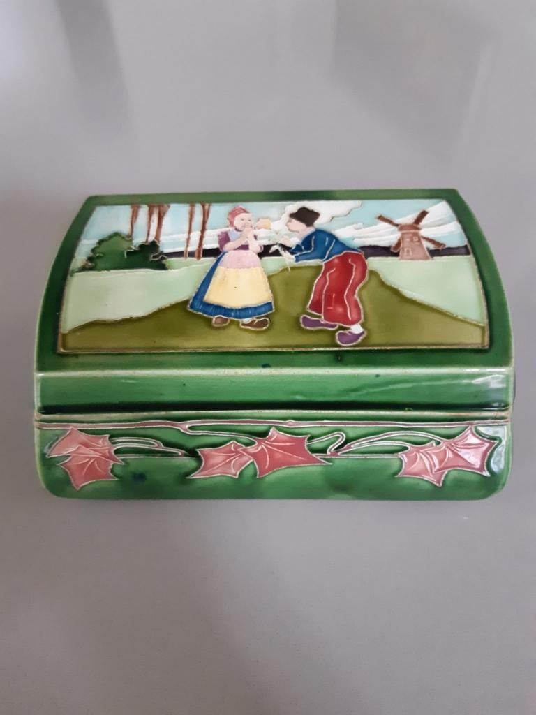 Antieke Art Nouveau Keramieke Doos Carl Sigmund Luber, Ophalen of Verzenden