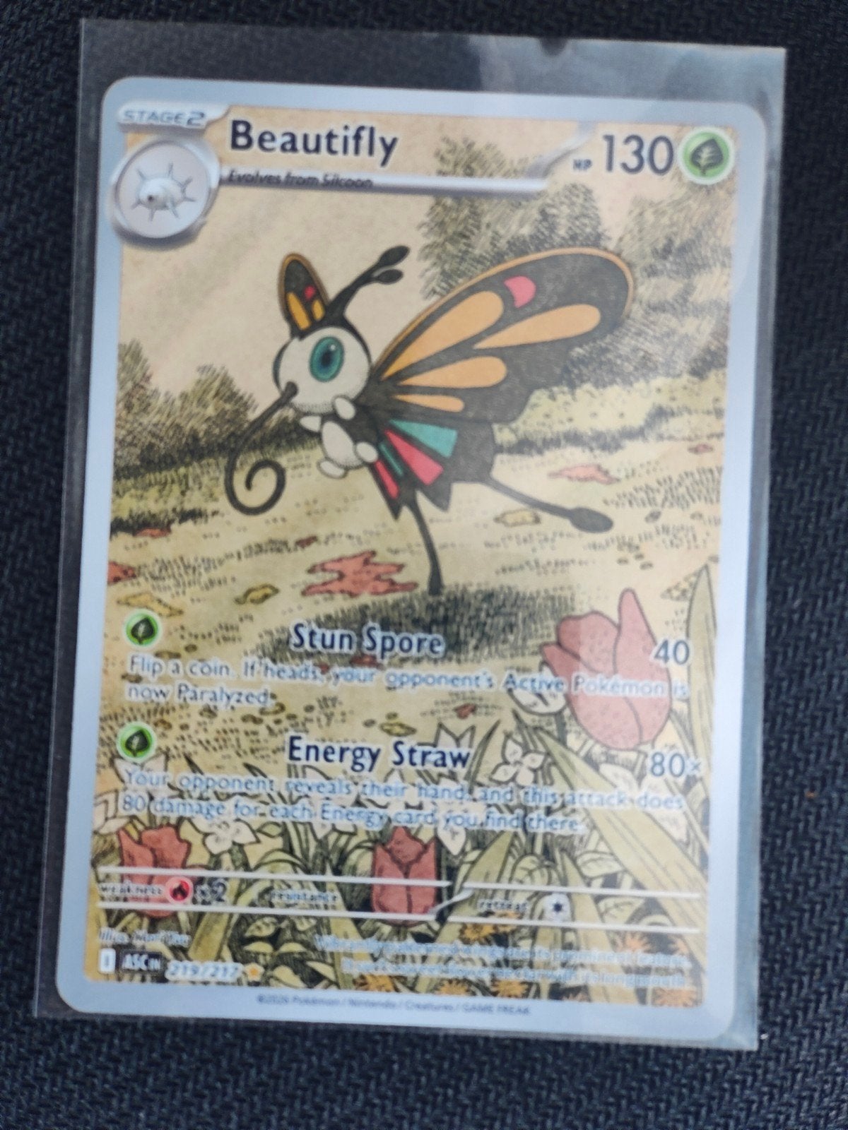 Beautifly 219/217 NM - Pokémon Kaart, Ophalen of Verzenden, Zo goed als nieuw, Losse kaart