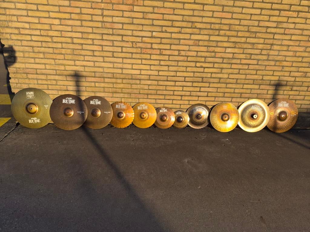 Zeer uitgebreide set Paiste RUDE bekkens ZGAN: UPDATE !, Ophalen, Zo goed als nieuw, Drums of Percussie