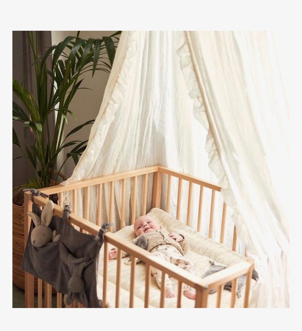 Jollein Klamboe met Piekstok - Ivory - kinderkamer bedje, Jollein, Zo goed als nieuw, Klamboe, Ophalen