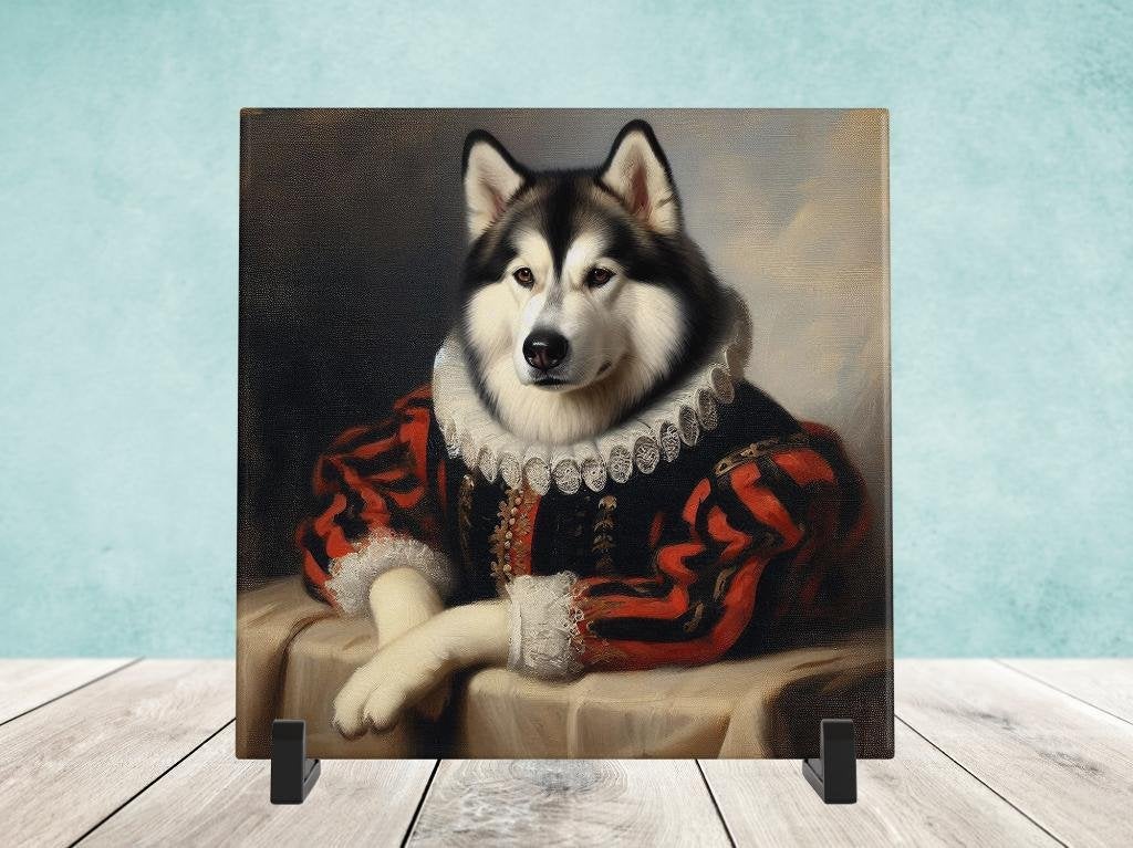 Barok Stijl - Alaska Malamute tegel, Verzenden, Nieuw