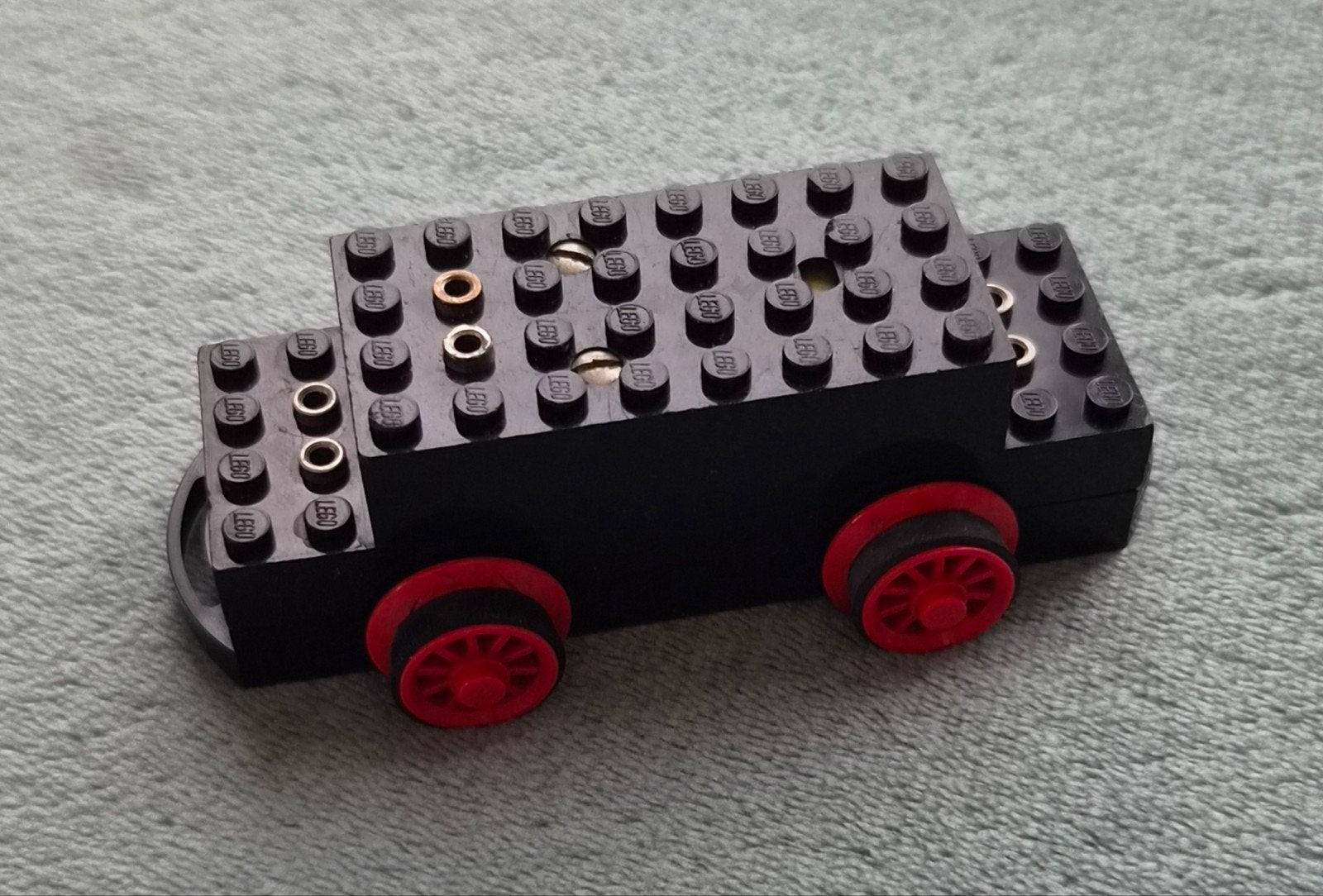 Lego trein 12 Volt blauwe rails locomotief motor + wielen., Ophalen of Verzenden, Gebruikt, Complete set, Lego