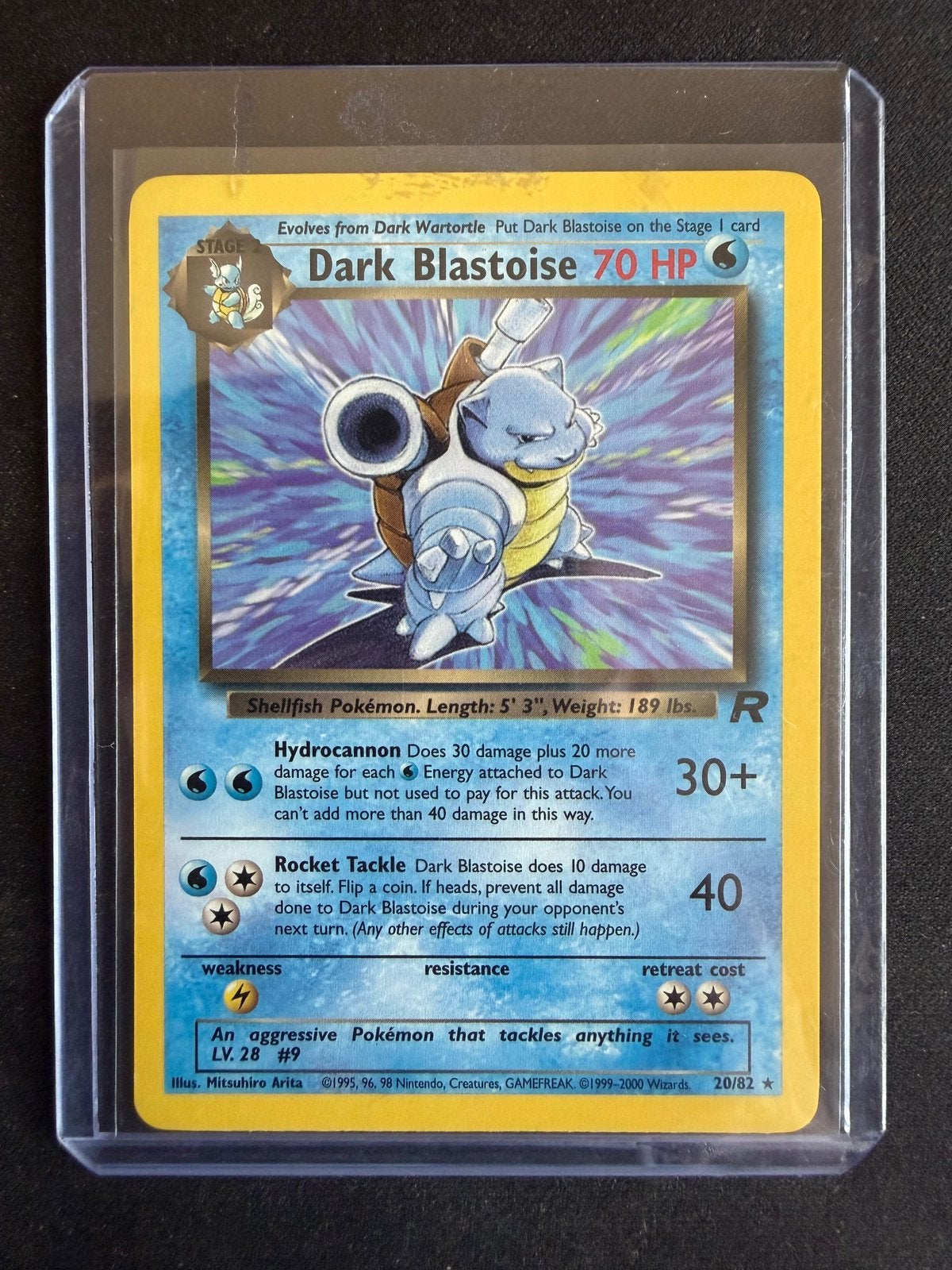 Dark Blastoise 20/82 – Team Rocket (Unlimited) – excellent, Ophalen of Verzenden, Zo goed als nieuw
