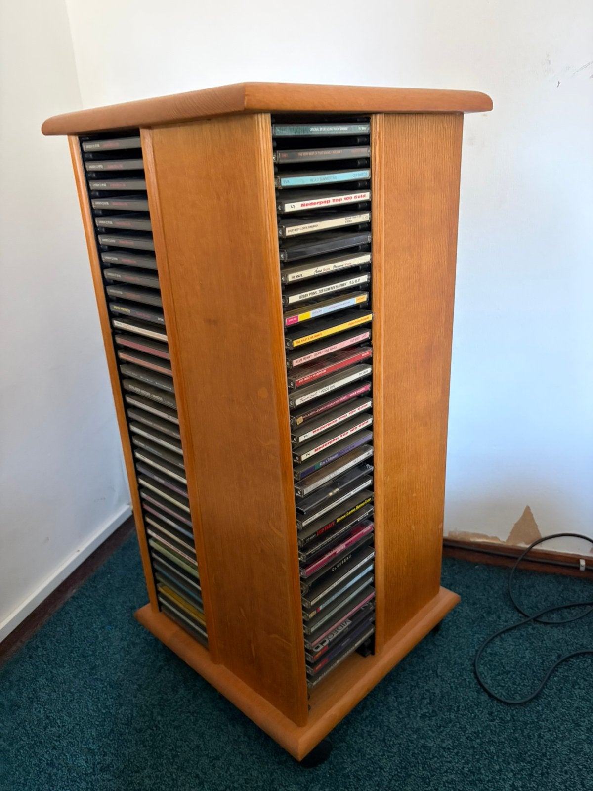Grote houten draaibare CD-kast met 300 CD’s, Ophalen, Gebruikt, 150 discs of meer, Cd's