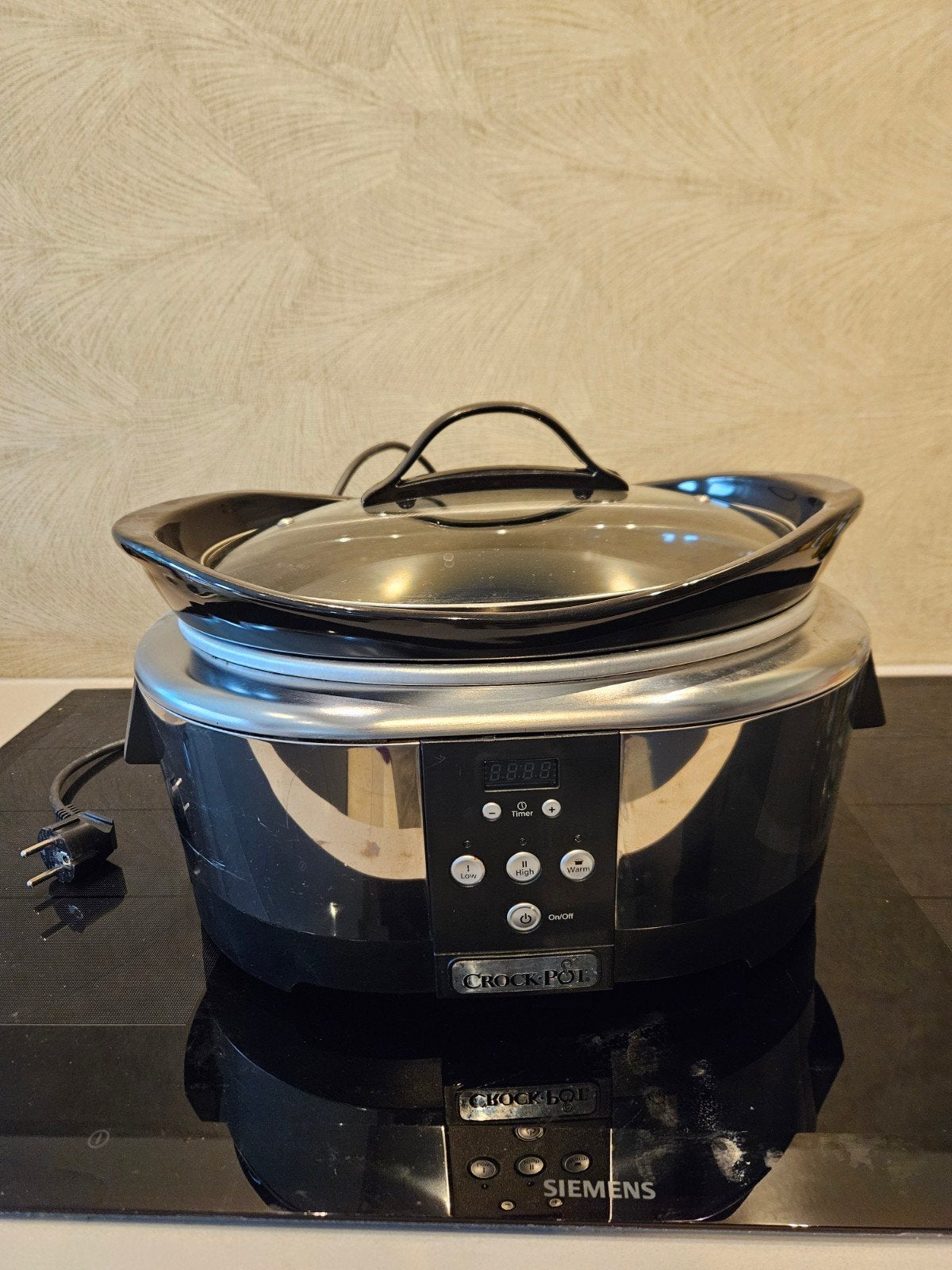 Crockpot slowcooker 5, 7 liter, Ophalen of Verzenden, Timer, Gebruikt