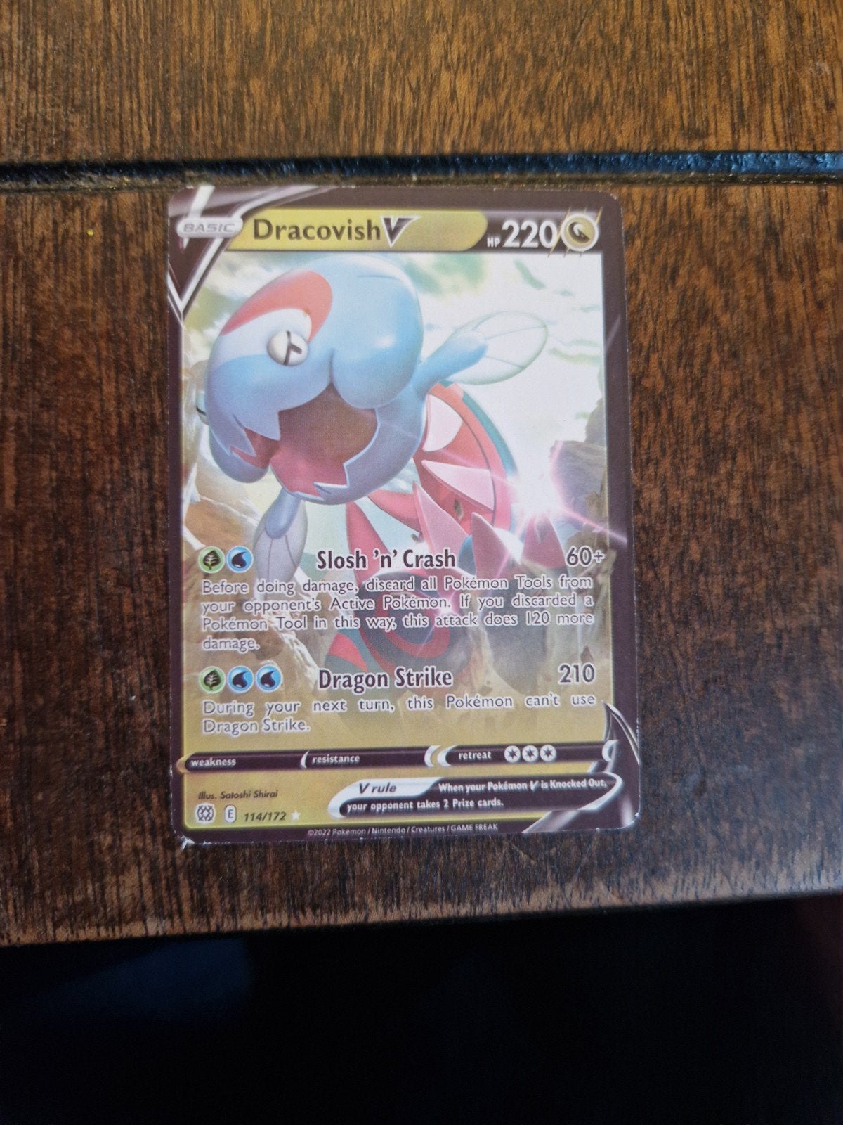 Dracovish V Pokémon Kaart (114/172) - Zo goed als nieuw, Ophalen of Verzenden, Zo goed als nieuw, Losse kaart