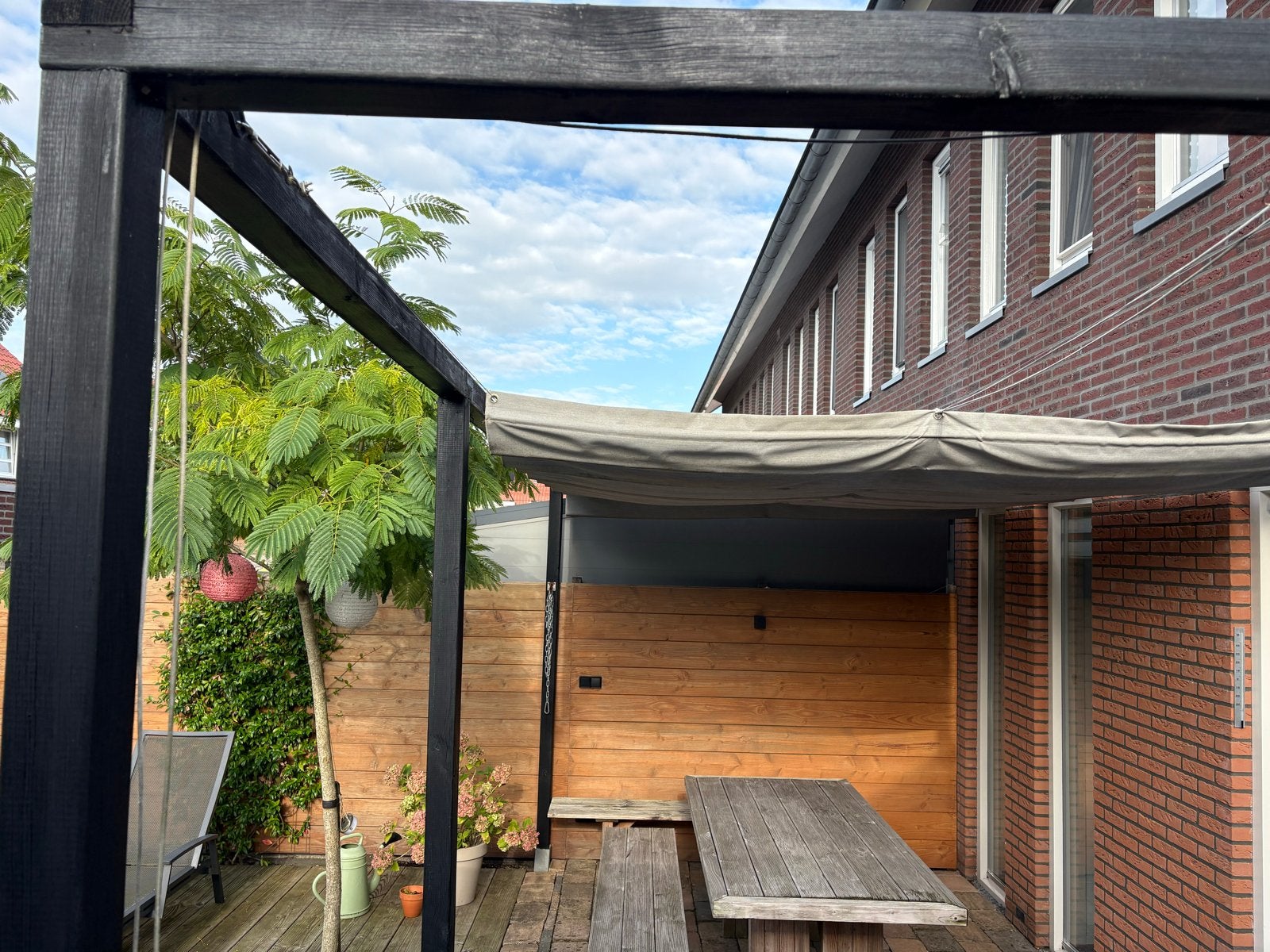Terrasscherm/Pergola met schuifdoek - Gebruikt, Ophalen, Gebruikt, Overige typen, 150 tot 300 cm