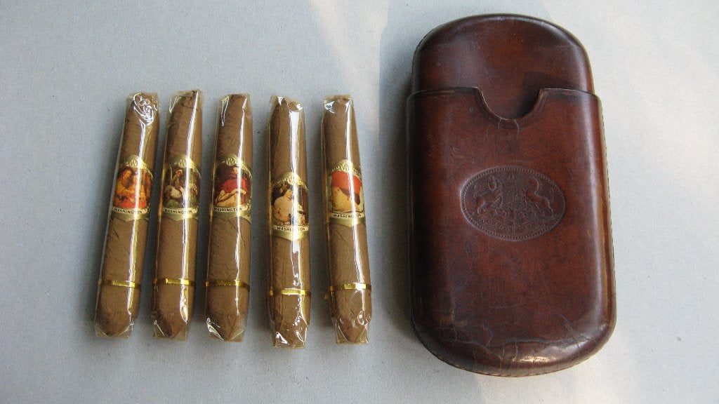 vintage sigaren etui Engeland 5 Washington sigaren, Verzamelen, Ophalen of Verzenden, Overige typen