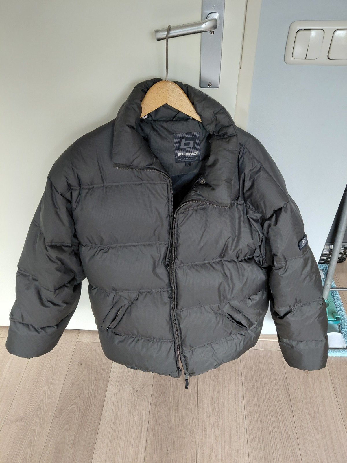 Stoere Blend Puffer Jacket - Maat L, Ophalen, Maat 52/54 (L), Blend, Grijs