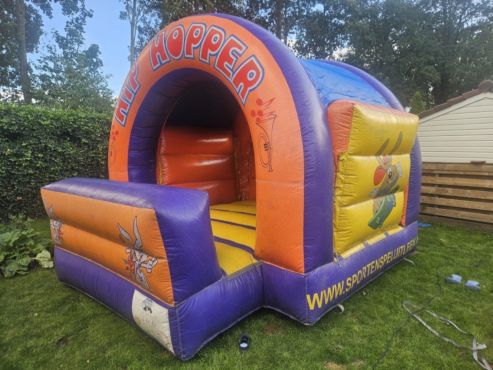 Overdekt Hip Hopper springkussen 4.50 x 4 meter, Ophalen, Gebruikt