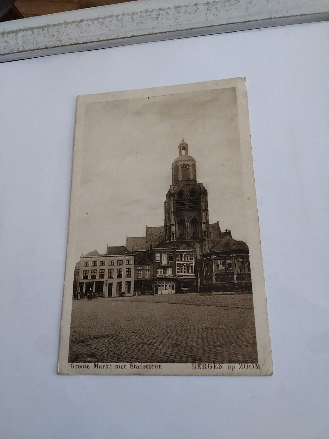 Oude Ansichtkaart Bergen op Zoom Groote Markt Stadsstoren, Ophalen of Verzenden, Voor 1920, Gelopen, Noord-Brabant