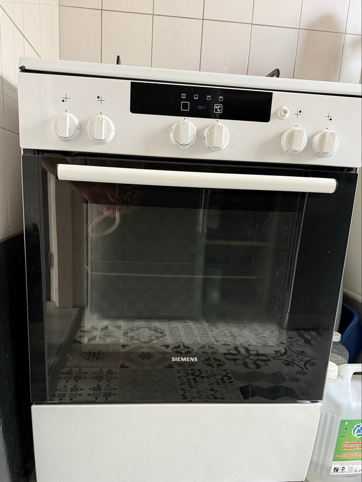 Siemens Vrijstaand Gasfornuis met Oven - Wit, Ophalen, Gebruikt, 60 cm of meer, 4 kookzones