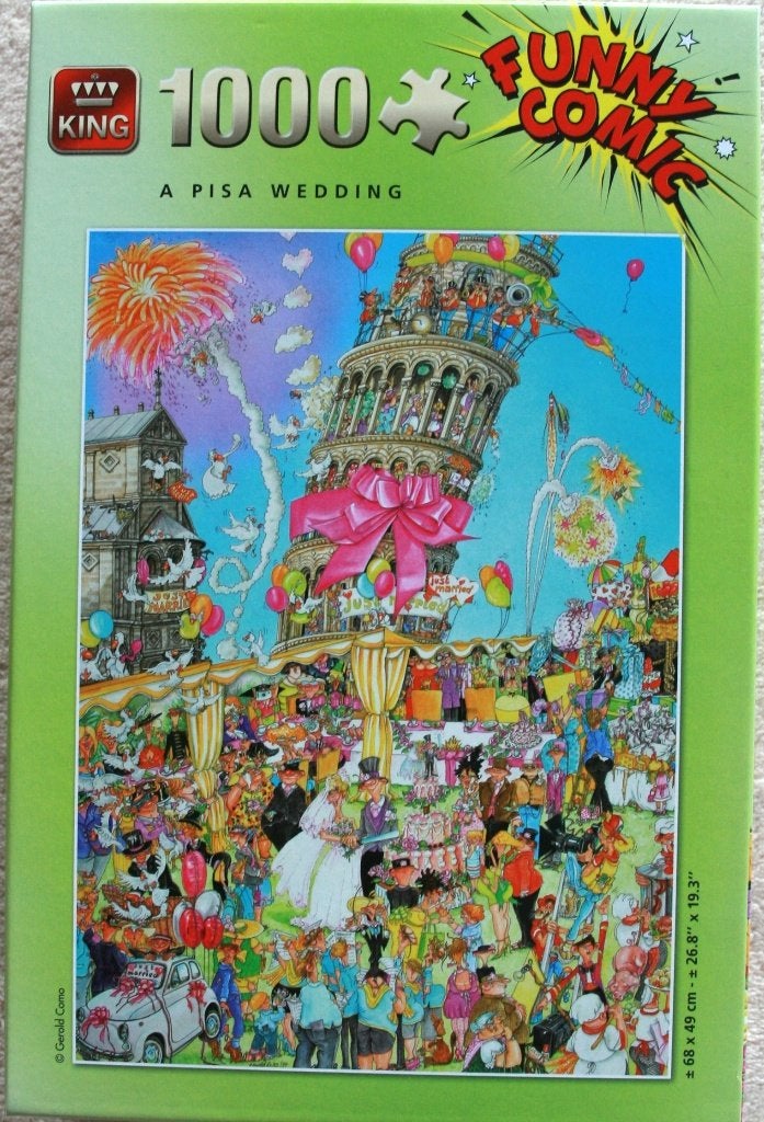 King Funny Comic puzzels, 1000 stukjes, A Pisa wedding., Ophalen, 500 t/m 1500 stukjes, Zo goed als nieuw, Legpuzzel