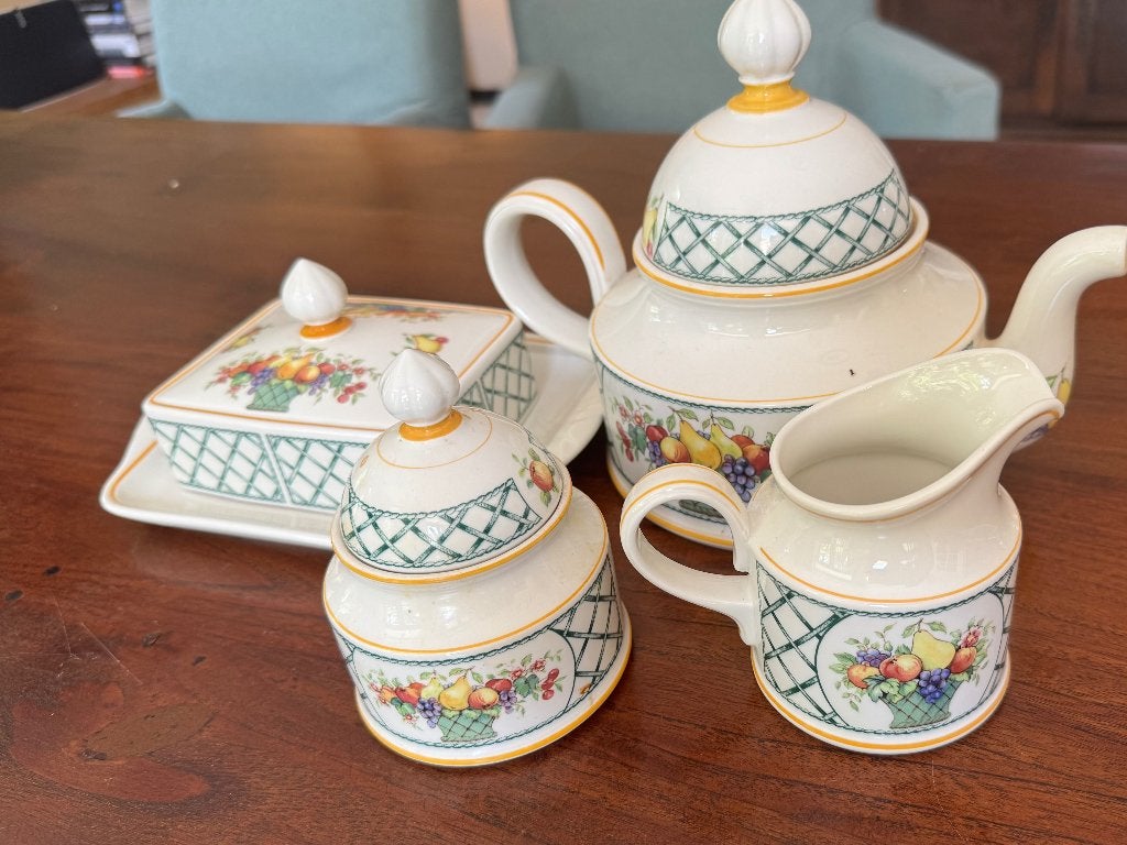 Villeroy Boch Basket Theepot, Botervloot, Ophalen, Gebruikt, Porselein, Overige typen