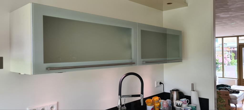 2x keuken glazen klepkast 90cm, Ophalen, Gebruikt, 50 tot 100 cm, Minder dan 100 cm