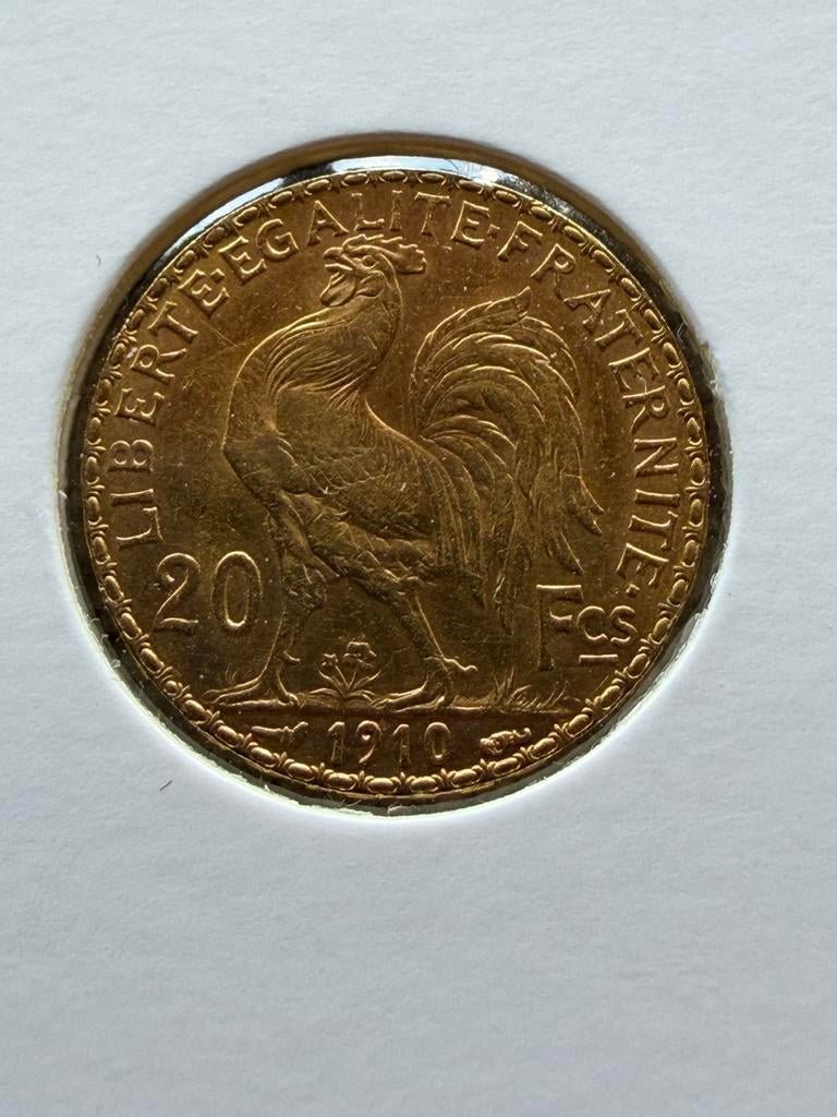 20 Franc Frankrijk Haantje 1910, Ophalen of Verzenden, Frankrijk