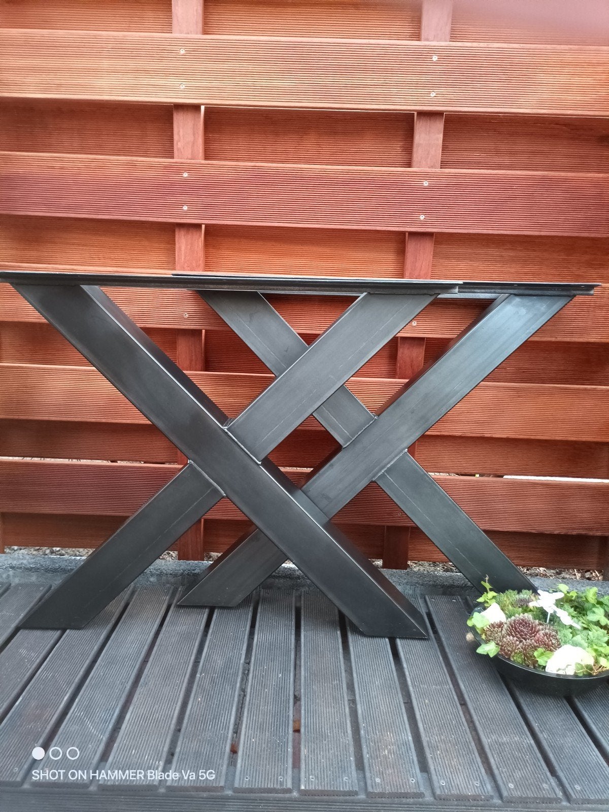Tafelpoot kruis / X-poot - 74cm hoog, 87cm breed, Tafelpoot, 50 tot 100 cm, Zo goed als nieuw, Metaal