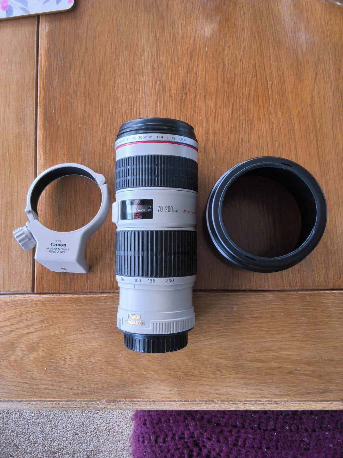 Canon EF 70-200mm f/4L IS USM Telelens met accessoires, Canon, Statiefgondel, Zo goed als nieuw, Canon EF