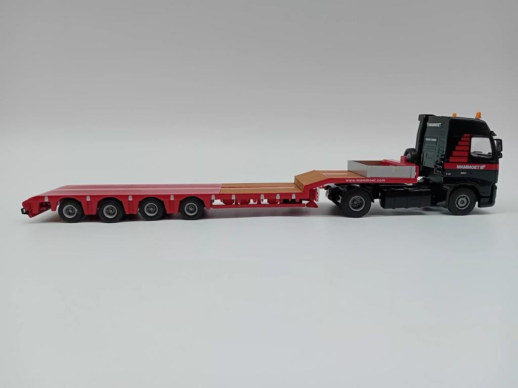 TEMATOYS VOLVO F12 + DIEPLADER - MAMMOET, ., Tematoys, Ophalen of Verzenden, Zo goed als nieuw