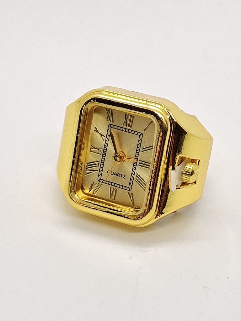 Ringhorloge goudkleurig Quartz | Horlogering | Retro, IJzer of Staal, 19 tot 20, Nieuw, Ophalen of Verzenden