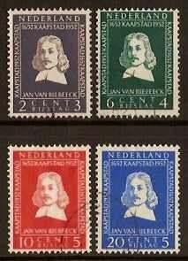 Nederland NVPH nr 578/81 gestempeld Jan van Riebeeck 1952, Postzegels en Munten, Ophalen of Verzenden, Na 1940, Gestempeld