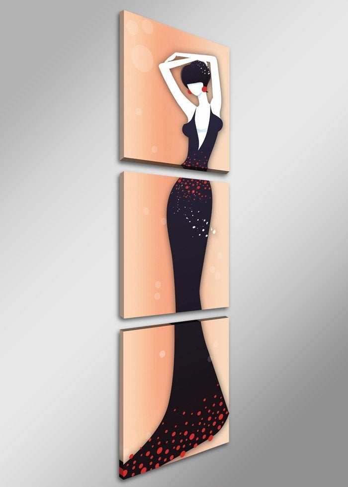 Nieuw * 3 Luik van Canvas * Vrouw 50x150cm, Ophalen of Verzenden