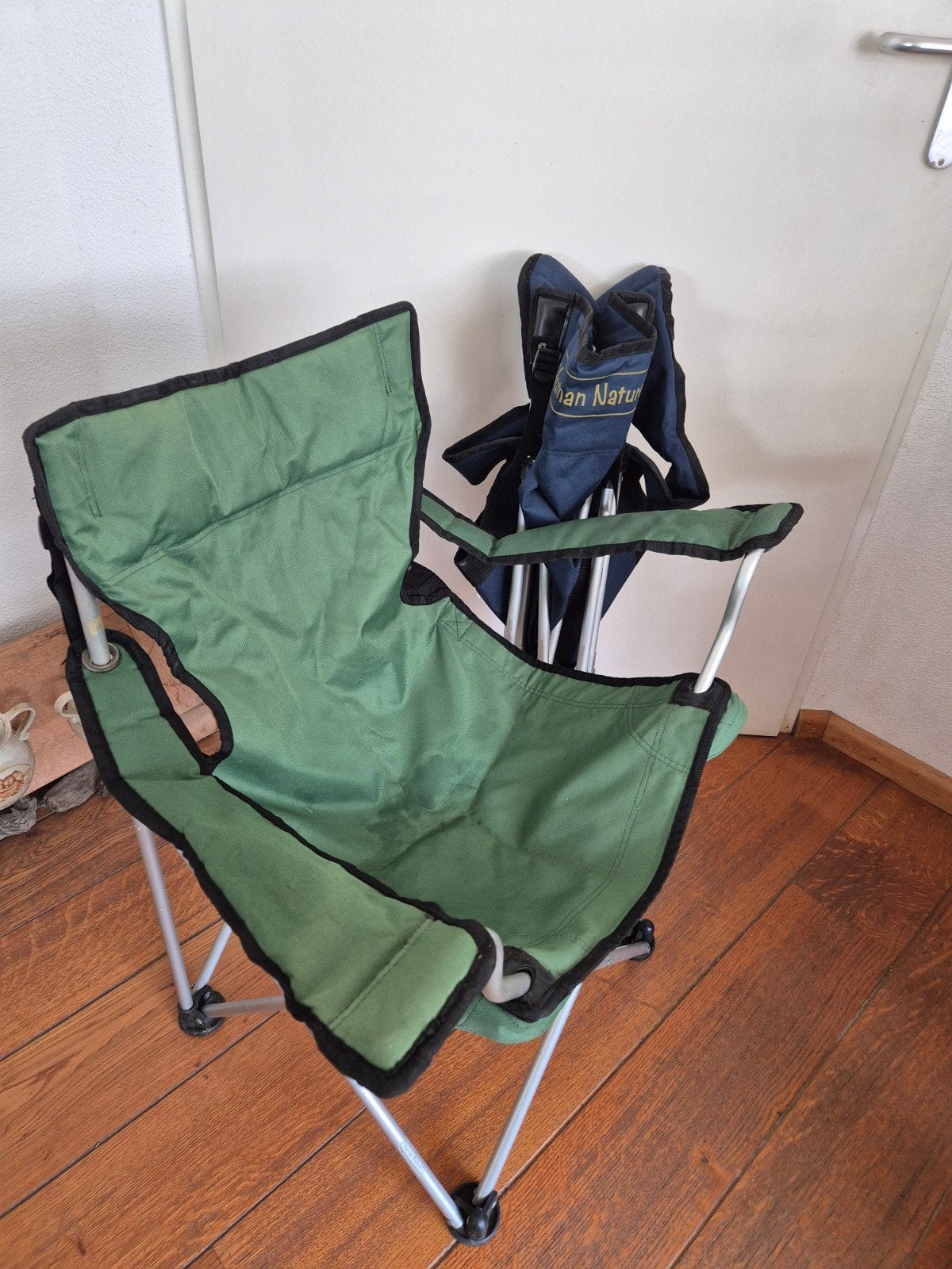 Opvouwbare Human Nature Campingstoel - Groen en Blauw, Ophalen, Zo goed als nieuw, Campingstoel