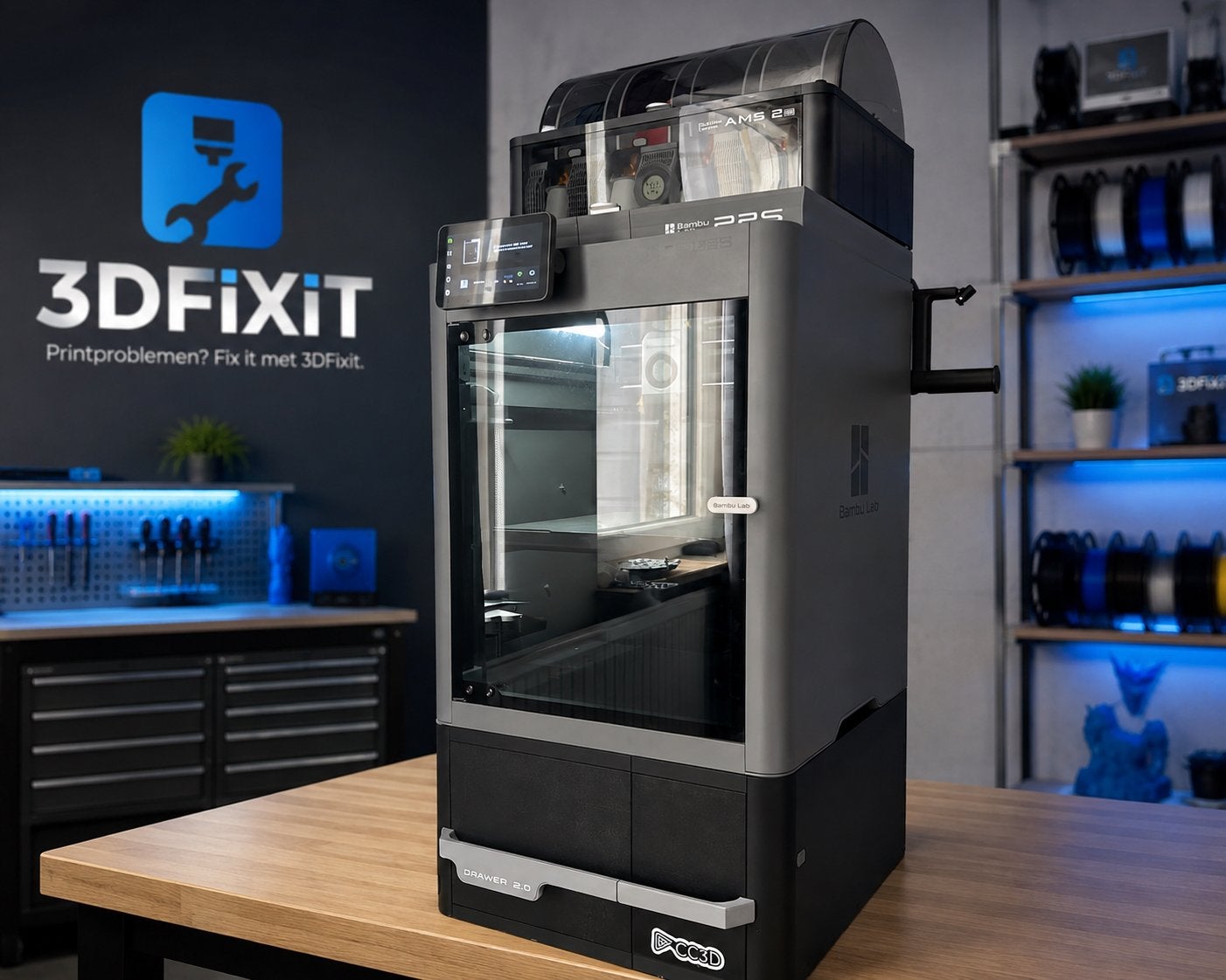 Bambu Lab P2S + AMS 2 Pro – Refurbished / Occasion, Computers en Software, 3D Printers, Ingebouwde Wi-Fi, Refurbished, Ophalen of Verzenden