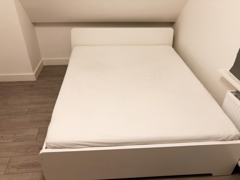 IKEA Askvol tweepersoonsbed 180x200 met matras, Huis en Inrichting, Slaapkamer | Bedden, Ophalen, Gebruikt, Tweepersoons, 180 cm