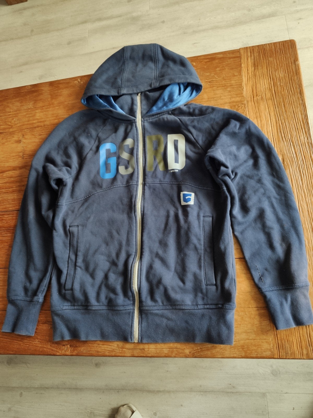 G-STAR Raw vest met capuchon maar M, Ophalen of Verzenden, Zo goed als nieuw, Maat 48/50 (M), Blauw