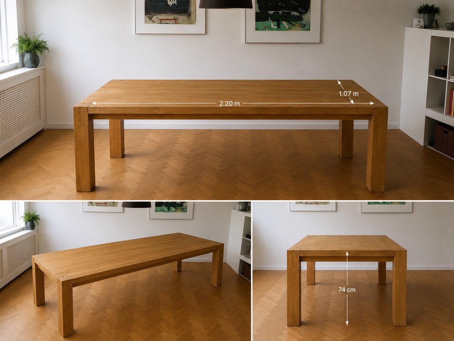 Henk Vos VNU eettafel - Massief eikenhout, Huis en Inrichting, Tafels | Eettafels, Ophalen, Gebruikt, 100 tot 150 cm, Eikenhout