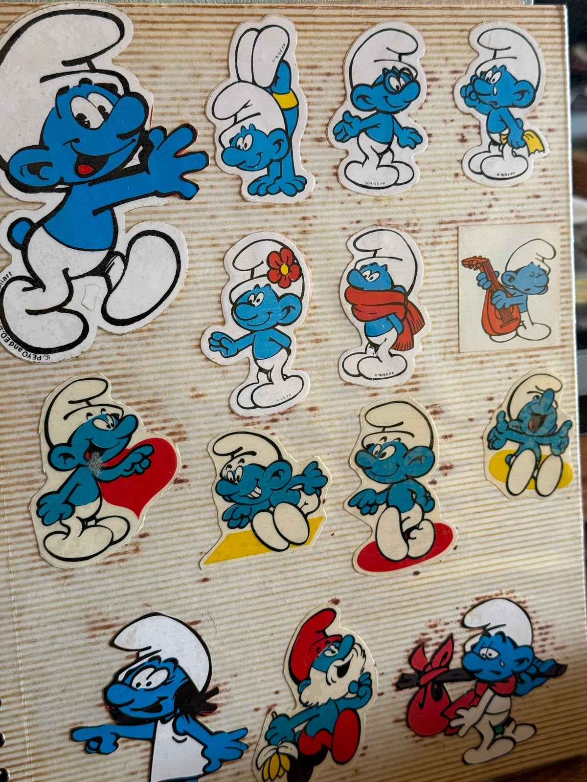 Vintage Smurfen Stickers - Diverse Smurfen, Ophalen of Verzenden, Zo goed als nieuw, Verschillende Smurfen, Overige typen