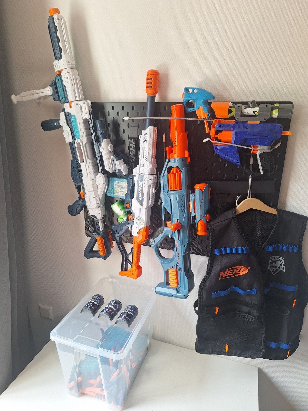 Nerf & X-Shot Blasters met IKEA Skadis Pegboard, Ophalen, Gebruikt, Jongen of Meisje