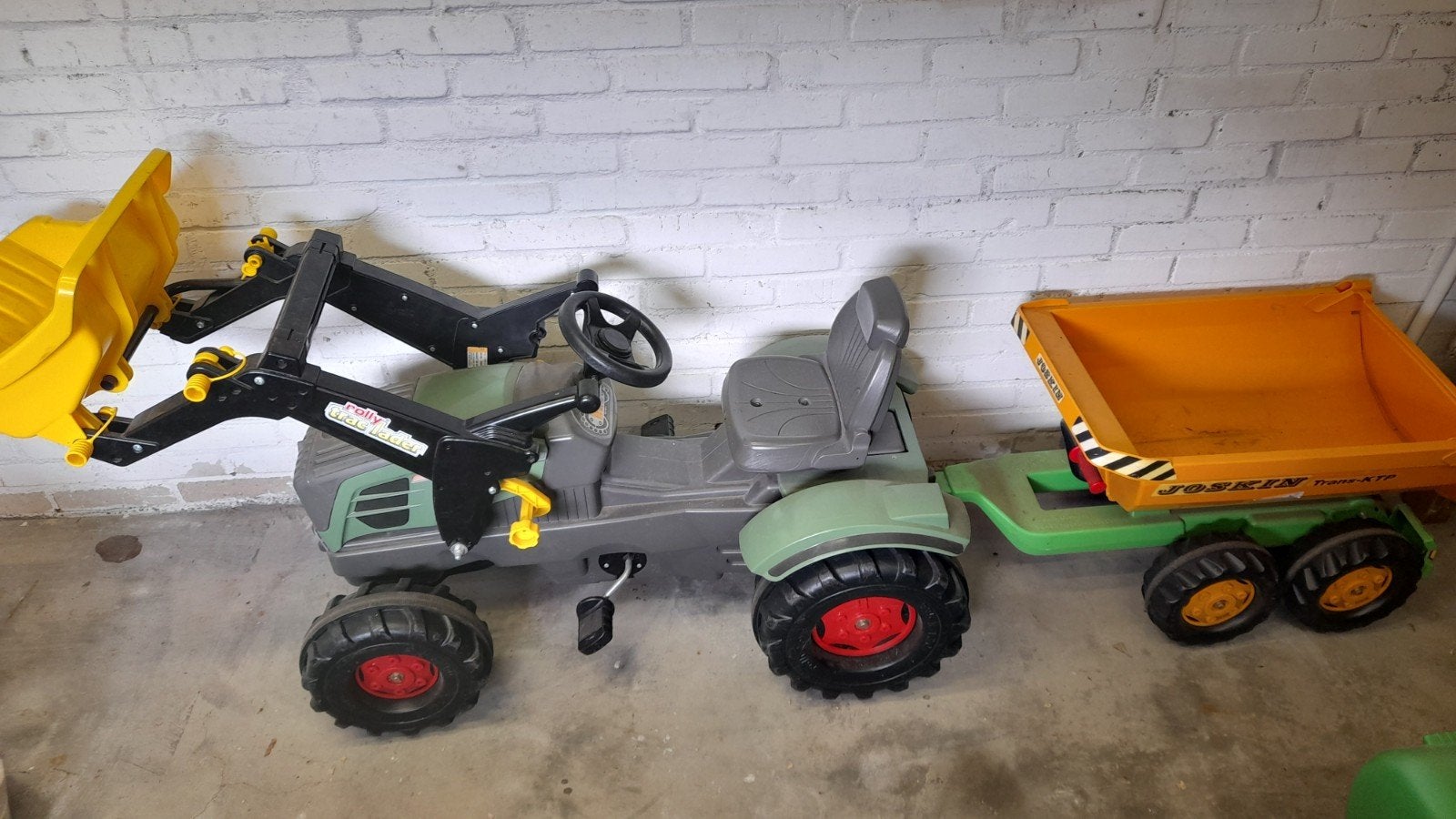 Rolly Toys  (fendt) Tractor met voorlader en aanhanger, Ophalen, Gebruikt, Trapvoertuig