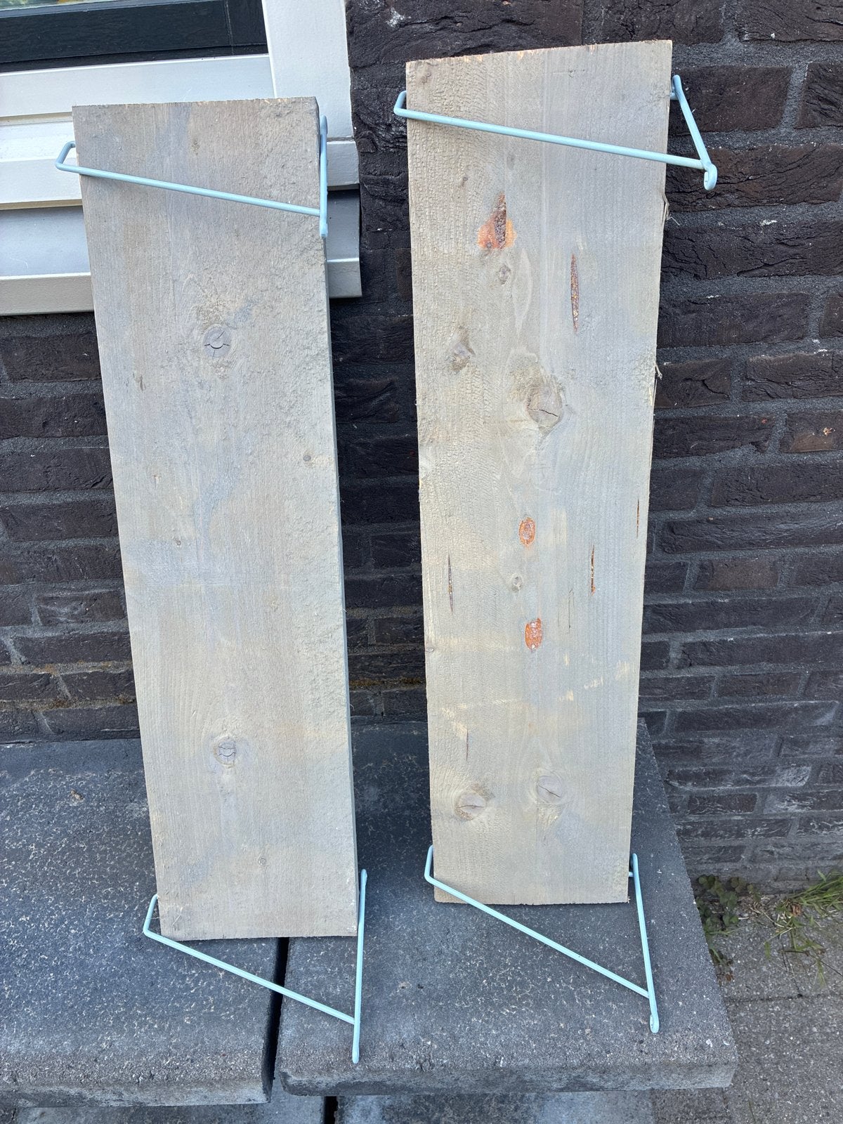 2x Steigerhouten plankjes 77x19,5 cm, Ophalen, Gebruikt, 25 tot 50 mm, Plank
