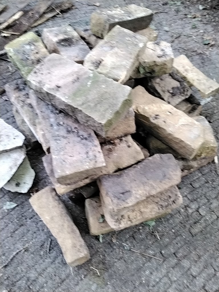 gele natuurstenen, Tuin en Terras, Grind, Keien en Split, Ophalen, Gebruikt, Zandsteen, Geel